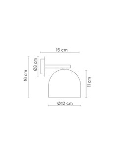 Aplique de pared Rio - Robin - Lámpara semiovalada de diseño moderno y limpio, varios colores