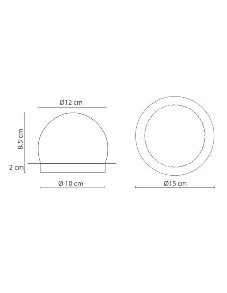 Lámpara de pared/techo Roi Disc – Robin – Disco en dos acabados, Pantalla de cristal, Ø 15 cm