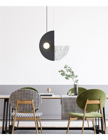 Lámpara colgante Regina – Robin – Diseño decorativo en negro y gris, 2xG9