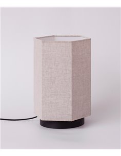 Lámpara de mesa Roxi – Robin – Pantalla de tela crema, 1xE27 2