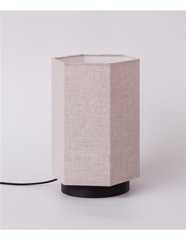 Lámpara de mesa Roxi – Robin – Pantalla de tela crema, 1xE27