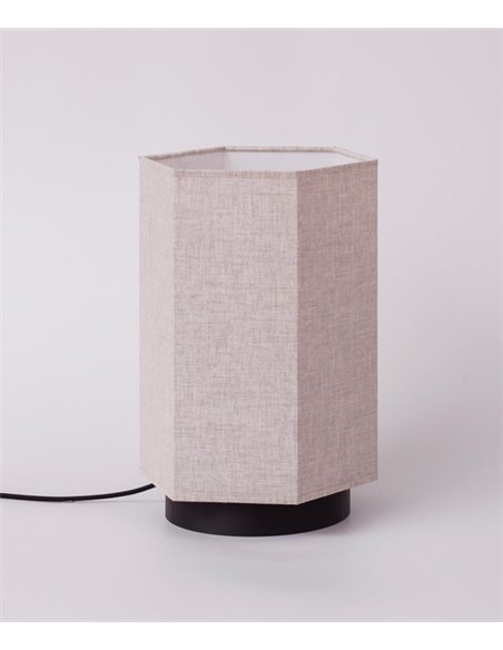 Lámpara de mesa Roxi – Robin – Pantalla de tela crema, 1xE27
