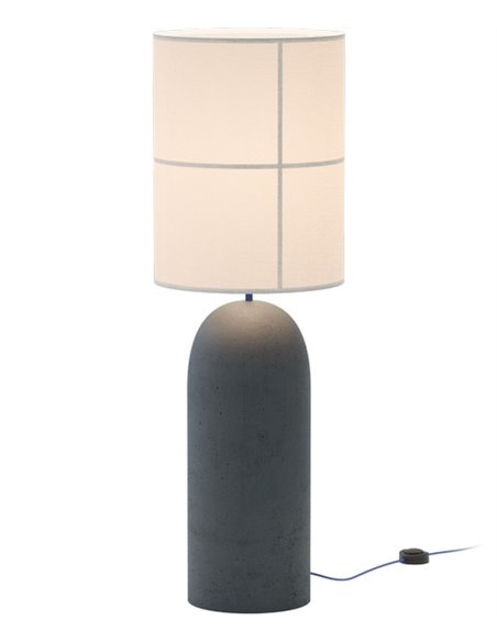 Lámpara de pie Rania – Robin - Base de hormigón gris, Pantalla crema blanca