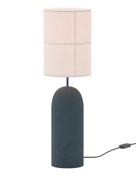 Lámpara de mesa Rania – Robin – Base de hormigón, Pantalla crema blanca