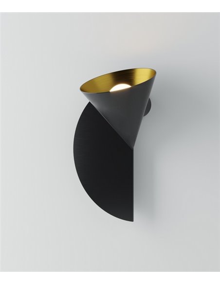 Aplique de pared Rubi Duo – Robin – Estilo moderno en negro y dorado