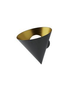 Aplique de pared Rubi – Robin – Lámpara moderna en negro y dorado