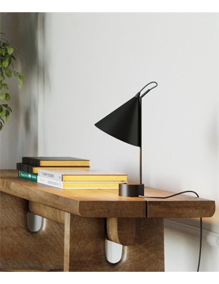 Lámpara de mesa Rubi – Robin – Diseño moderno negro y dorado