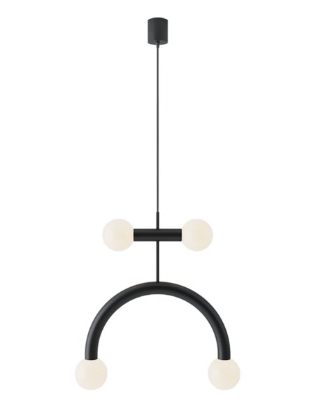 Lámpara colgante Rigoberta Duo Curved – Robin – Estilo minimalista tipo bola, Altura regulable