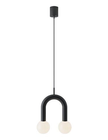 Lámpara colgante Rigoberta Super-curved – Robin – Lámpara decorativa tipo bola, Acabado negro mate
