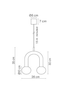 Lámpara colgante Rigoberta Super-curved – Robin – Lámpara decorativa tipo bola, Acabado negro mate 2