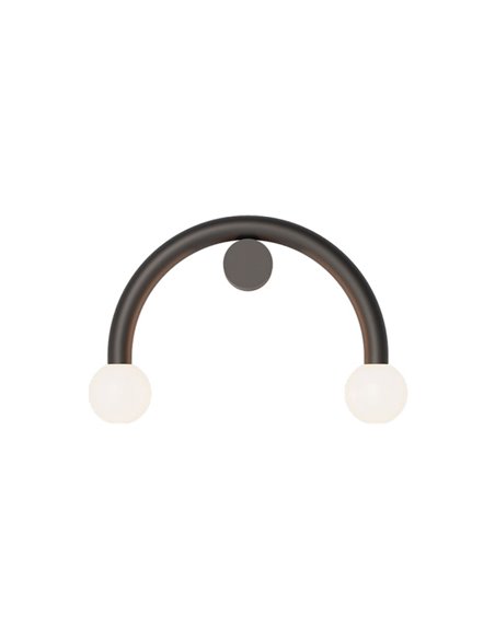 Aplique de pared Rigoberta Direct Curved – Robin – Lámpara tipo bola minimalista, Disponible en negro o blanco