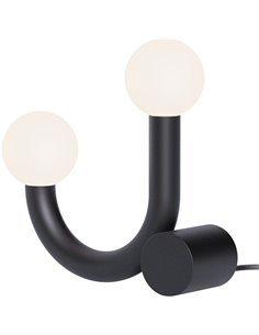 Lámpara de mesa Rigoberta – Robin – Diseño minimalista con 2 luces, Disponible en negro o blanco 2