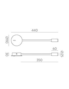 Aplique de Pared Lyon - ACB - Lámpara de pared de lectura orientable