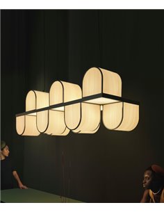 Lámpara colgante Osca - LZF - Lámpara artesanal de madera en blanco o rosa