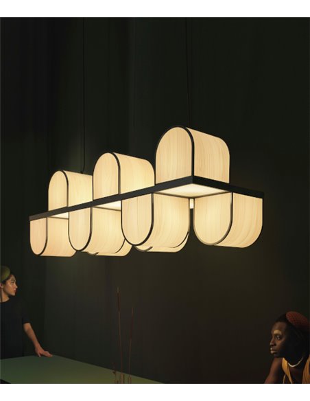 Lámpara colgante Osca - LZF - Lámpara artesanal de madera en blanco o rosa
