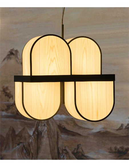 Lámpara colgante Osca - LZF - Lámpara contemporánea hecha a mano, estructura de madera