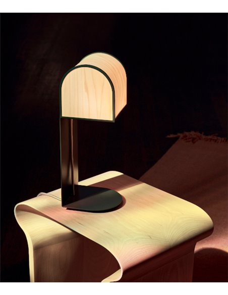 Lámpara de mesa Osca - LZF - Diseño artesanal, Chapa de madera+metal