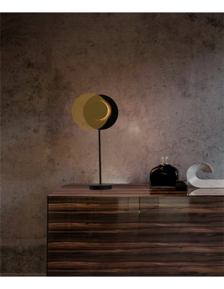 Lámpara de mesa Eclipse – Myo – Lámpara con disco dinámico, diseño decorativo, disponible en 2 tamaños y colores
