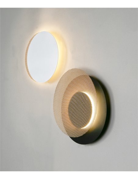 Aplique de pared Eclipse – Myo – Disco ajustable, diseño moderno en blanco o negro