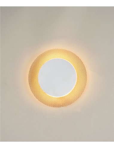 Aplique de pared Eclipse – Myo – Acabado blanco con disco decorativo, disponible en Ø 20/25 cm 