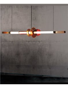 Lámpara colgante Venus – MYO – Estructura horizontal 130 cm, disponible en dorado o negro