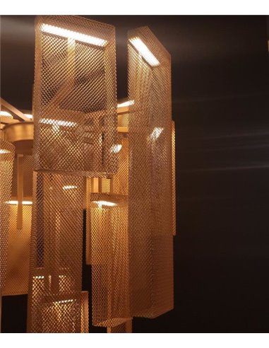 Lámpara colgante Babilon – Myo – Lámpara regulable de acero en dorado, 86 cm