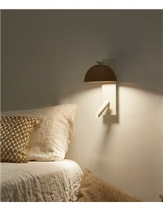 Aplique de pared Absis – Luxcambra – Lámpara con lector, diseño vertical, lámpara de cerámica LED 