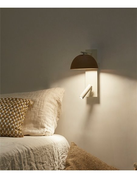 Aplique de pared Absis – Luxcambra – Lámpara con lector, diseño vertical, lámpara de cerámica LED 