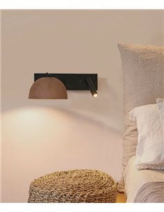 Aplique de pared Absis – Luxcambra – Lámpara con lector, diseño horizontal, lámpara de cerámica LED 