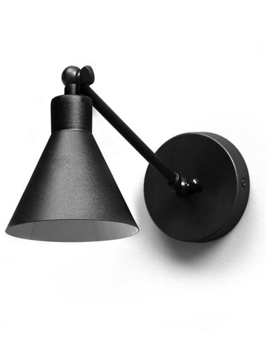 Lámpara de pared Capuchina – Luxcambra – Aplique con brazo orientable, acabado negro