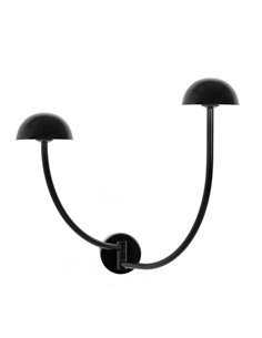 Aplique de pared Champignon – Luxcambra – Diseño moderno con 2 luces, acabado negro 2