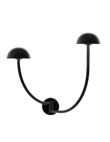 Aplique de pared Champignon – Luxcambra – Diseño moderno con 2 luces, acabado negro