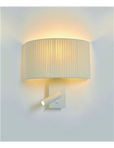 Aplique de pared Corba – Luxcambra – Lámpara con lector, Pantalla de algodón
