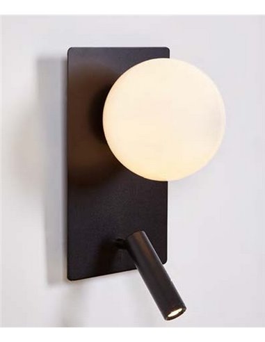 Aplique de pared Glos – Luxcambra – Diseño vertical, Lámpara con lector LED