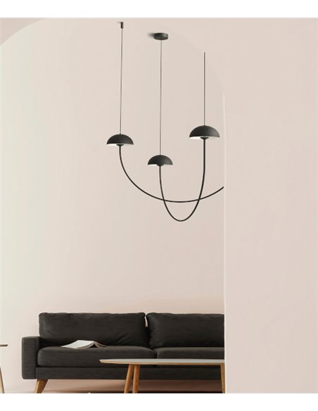 Lámpara colgante Champignon – Luxcambra – Diseño minimalista negro, lámpara LED