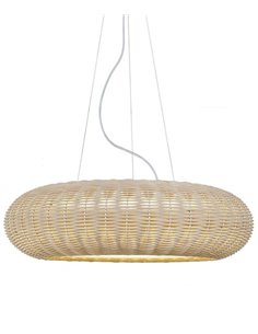 Lámpara colgante Niuet – Luxcambra – Pantalla de mimbre natural, largo: 49 cm 2