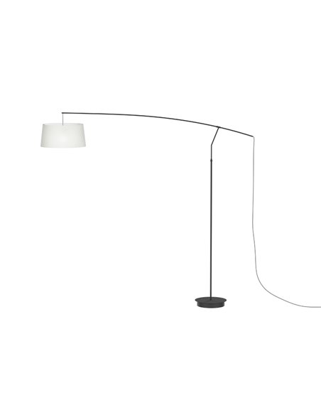 Lámpara de pared Arco – Luxcambra – Lámpara de lectura, diseño en forma de arco negro y pantalla blanca