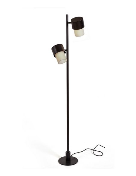 Lámpara de pie Kan – Luxcambra – Lámpara moderna con 2 pantallas de cotonet sand
