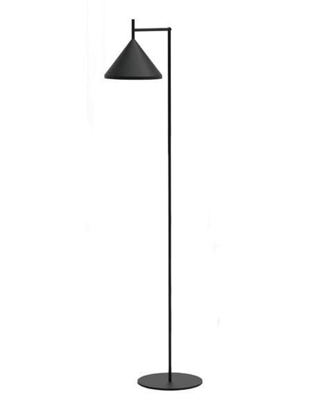 Lámpara de pie Sutton – Luxcambra – Lámpara moderna negra, pantalla cónica, altura: 141 cm