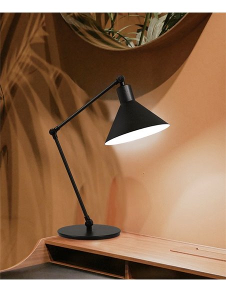 Lámpara de mesa Capuchina – Luxcambra – Estructura articulable negra