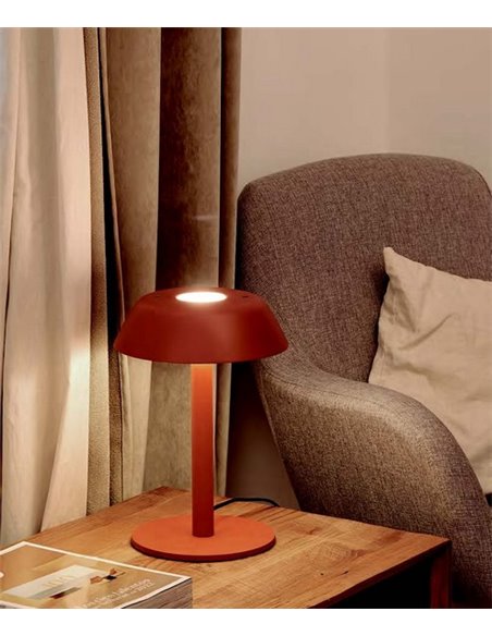 Lámpara de mesa Sarria S – Luxcambra – Diseño moderno en negro y terracota