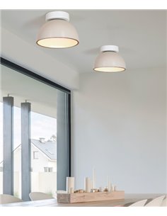 Plafón de techo Absis – Luxcambra – Lámpara de cerámica blanca, Ø 24 cm