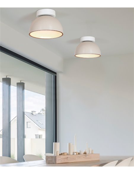 Plafón de techo Absis – Luxcambra – Lámpara de cerámica blanca, Ø 24 cm