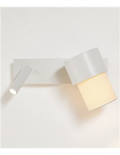 Aplique de pared Kan – Luxcambra – Lámpara con lector LED en dos colores, Pantalla cotonet
