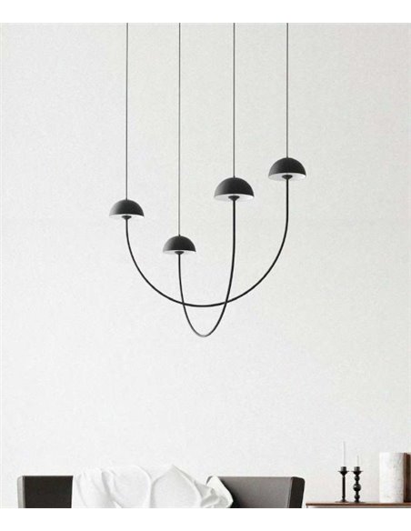 Lámpara colgante Champignon – Luxcambra – Diseño minimalista negro, lámpara LED
