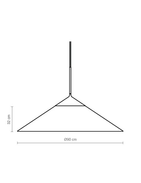 Lámpara colgante Cim – Luxcambra – Pantalla de cotonet negra, Ø 90 cm