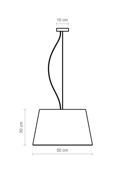 Lámpara colgante Toscana – Luxcambra – Pantalla encintada en blanco, Ø 50 cm