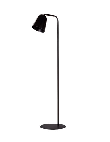 Lámpara de pie Lula – Luxcambra – Pantalla orientable ideal para lectura, acabado negro texturado, altura: 145 cm