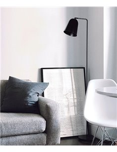 Lámpara de pie Lula – Luxcambra – Pantalla orientable ideal para lectura, acabado negro texturado, altura: 145 cm