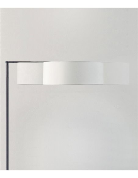 Lámpara de pie Matrix – Luxcambra – Diseño moderno con brazo articulado, Pantalla cotonet en blanco o gris, altura: 140 cm